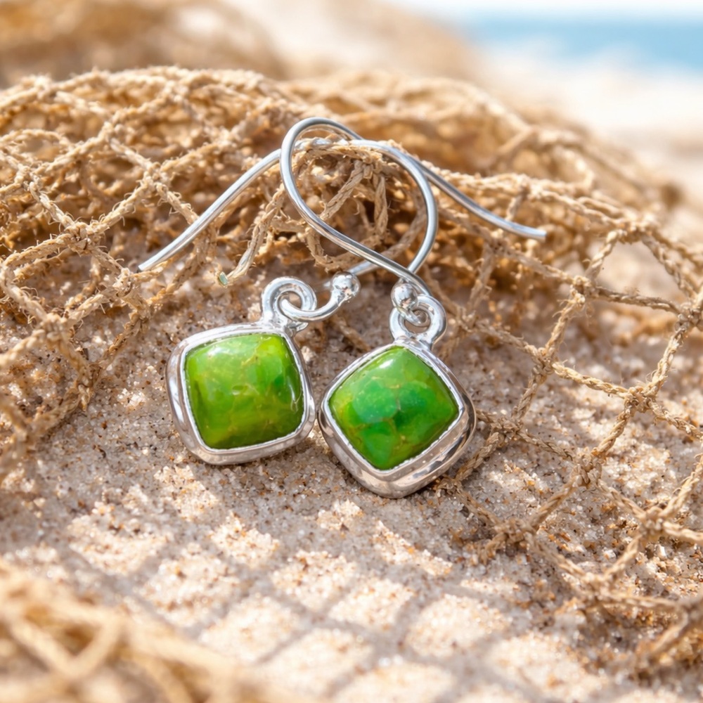Green Turquoise Earrings